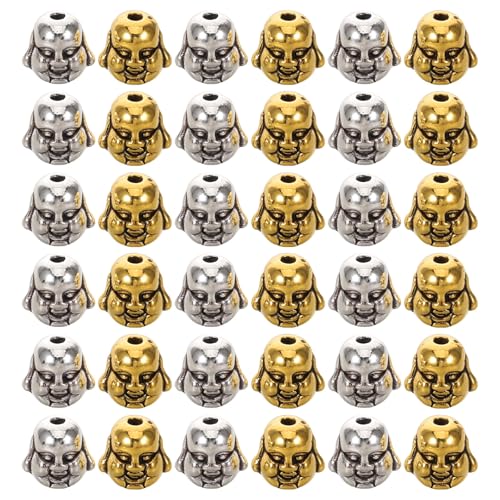DOITOOL 60 Stück Buddhakopf-Anhänger: Tibetischer Anhänger – Buddhistische Schmuckstücke – Metall-Abstandsperlen für Mala-Armbänder, Meditationsperlen, Basteln DOITOOL 60 Stück Buddhakopf-Anhänger: Tibetischer Anhänger – Buddhistische Schmuckstücke – Metall-Abstandsperlen für Mala-Armbänder, Meditationsperlen, Basteln von DOITOOL