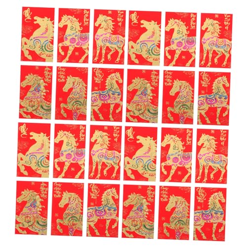 DOITOOL 60 Stück Chinesische Neujahrs Hongbao Jahr Des Pferdes Rote Umschläge mit Pferdemotiv Goldfarbene Glücksgeldumschläge für Frühlingsfest Feierlichkeiten und Geldgeschenke von DOITOOL