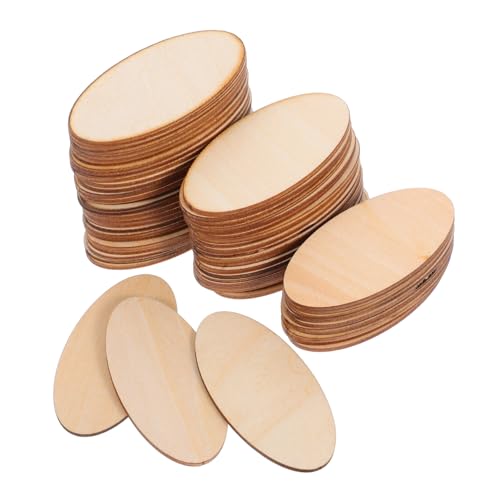 DOITOOL 60 Stück Dicke Holzscheiben für Diy Deko und Kunstprojekte Unbearbeitete Holzstücke zum Malen und Gravieren von DOITOOL