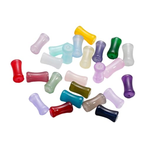 DOITOOL 60 Stück Glas-bambusstab-abstandsperlen, Lose Glasperlen, Lampwork-rundrohr, Bambus-form, Perlen Für Armbänder, Ohrringe, Halsketten, Schmuckherstellung von DOITOOL
