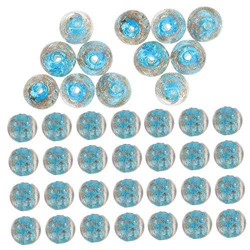DOITOOL 60 Stück Glasperlen Schmuck Perlen Masse Abstandshalter glühen wohnungseinrichtung home decoration im Dunkeln leuchtende Perlen runde Perlen für die Herstellung von Armbändern Blue von DOITOOL