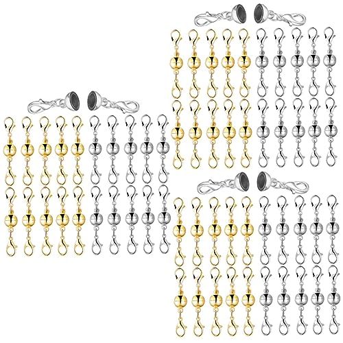 DOITOOL 60 Stück Magnetischer Schmuckverschluss Teiliges Goldfarbene Silberfarbene Magnetische Verbinder Leichte Polierte Kettenverschlüsse für Halsketten Armbänder Schmuckherstellung DOITOOL 60 Stück Magnetischer Schmuckverschluss Teiliges Goldfarbene Silberfarbene Magnetische Verbinder Leichte Polierte Kettenverschlüsse für Halsketten Armbänder Schmuckherstellung von DOITOOL