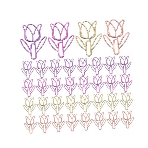 DOITOOL 60 Stück Metall Tulpen Büroklammern Tulpenklammern Farbige Notizhalter Metall Büroklammern Tulpenform Clips Blumenförmige Notizpapierhalter DOITOOL 60 Stück Metall Tulpen Büroklammern Tulpenklammern Farbige Notizhalter Metall Büroklammern Tulpenform Clips Blumenförmige Notizpapierhalter von DOITOOL