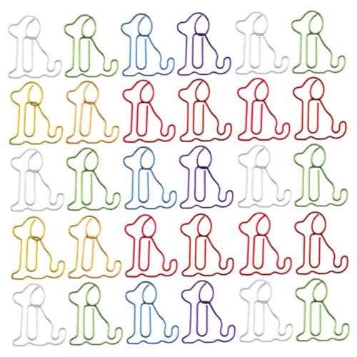 DOITOOL 60 Stück Paperclip Lesezeichenbuchordner Papierclips Novelty Office Supplies Beschichtete Büroklammern Büromaterial Für Hunde Büroklammern Groß Büroklammer-etui Hundepapier Metall von DOITOOL