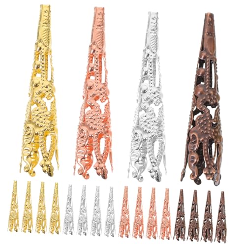 DOITOOL 60 Stück Perlenkappen für Schmuckherstellung Kegelform Gemischte Farben für Armbänder und Ohrringe DIY Zubehör für Handwerk von DOITOOL