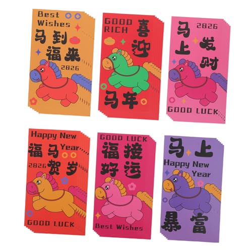 DOITOOL 60 Stück Rote Umschläge Pferdejahr Design Traditionelle Chinesische Neujahrsumschläge aus Papier für Frühlingsfest Familienfeiern Lunar Year Packets DOITOOL 60 Stück Rote Umschläge Pferdejahr Design Traditionelle Chinesische Neujahrsumschläge aus Papier für Frühlingsfest Familienfeiern Lunar Year Packets von DOITOOL