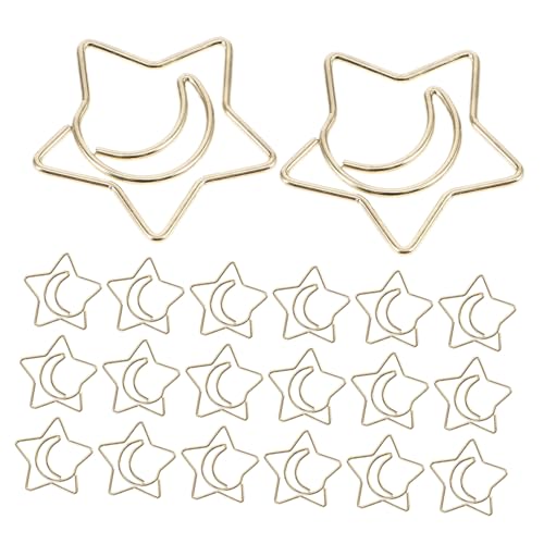 DOITOOL 60 Stück Stern- und Mond-Büroklammer Papier winzige bunt klein Schreibwaren Büroklammern Bürozubehör Büroklammerbox Datei-Clip Office-Dokumentenklammern Eisen Golden DOITOOL 60 Stück Stern- und Mond-Büroklammer Papier winzige bunt klein Schreibwaren Büroklammern Bürozubehör Büroklammerbox Datei-Clip Office-Dokumentenklammern Eisen Golden von DOITOOL
