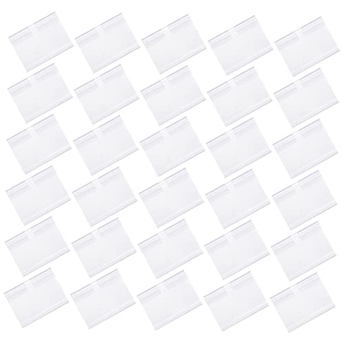 DOITOOL 60 Stück Teiliges Beschreibbarer Preisschildhalter für Supermärkte und Geschäfte Klarer Etikettenhalter mit Papierinserts Installieren für Regale und Aufbewahrungsboxen von DOITOOL