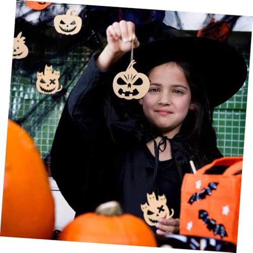 DOITOOL 60 Stück Teiliges Halloween Holzanhänger DIY Holzkunst Anhänger Langlebige Hölzerne Halloween Deko für Party Bar Zuhause Vielseitige Hängende Dekoration Leichte und Praktische DOITOOL 60 Stück Teiliges Halloween Holzanhänger DIY Holzkunst Anhänger Langlebige Hölzerne Halloween Deko für Party Bar Zuhause Vielseitige Hängende Dekoration Leichte und Praktische von DOITOOL