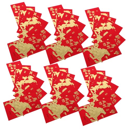 DOITOOL 60 Stück Teiliges Rote Umschläge Jahr Des Pferdes Chinesische Lunar Neujahrsumschläge mit Glücksbringer für Frühlingsfest Hochzeit Geburtstag Symbol für Wohlstand und Glück DOITOOL 60 Stück Teiliges Rote Umschläge Jahr Des Pferdes Chinesische Lunar Neujahrsumschläge mit Glücksbringer für Frühlingsfest Hochzeit Geburtstag Symbol für Wohlstand und Glück von DOITOOL