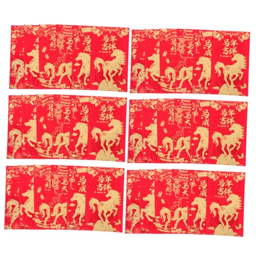 DOITOOL 60 Stück Teiliges Rote Umschläge für Chinesisches Neujahr mit Pferde Jahresmotiv Goldgeprägte Lunar Envelopes aus Stabilem Papier Vielseitig für Frühlingsfest Hochzeiten und DOITOOL 60 Stück Teiliges Rote Umschläge für Chinesisches Neujahr mit Pferde Jahresmotiv Goldgeprägte Lunar Envelopes aus Stabilem Papier Vielseitig für Frühlingsfest Hochzeiten und von DOITOOL