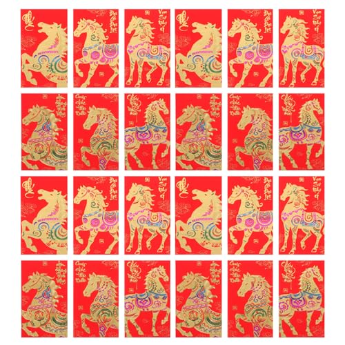 DOITOOL 60 Stück Vietnamesische Neujahrs Rote Umschläge mit Pferdemotiv Glücksumschläge für Geldgeschenke für Frühlingsfest und Neujahrstraditionen von DOITOOL
