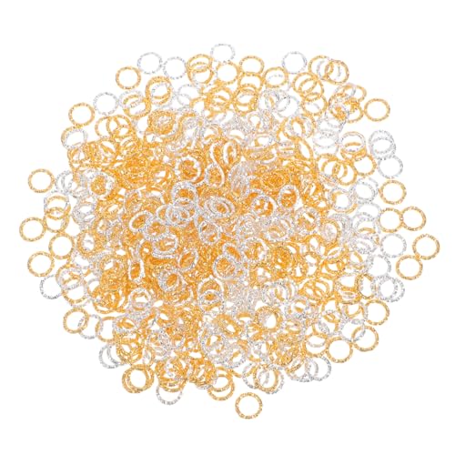 DOITOOL 600 Stück Gedrehte Offene Jump Ringe Metallverbinder Schmuckzubehör DIY Schmuckdraht Verbinder Ohrring Bastelset in Gold und Silber für Armbänder Halsketten von DOITOOL