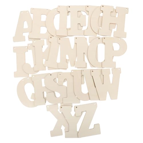 DOITOOL 66 Stück Teiliges Holzbuchstaben Unvollendete Holzscheiben für Bastelarbeiten Glatte Oberfläche Vielseitig Verwendbar für DIY Dekoration Lernspielzeug für Partydeko von DOITOOL