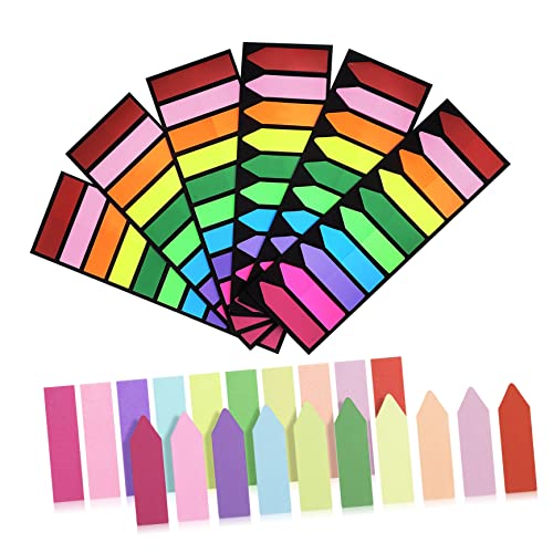 DOITOOL 6Er-Pack Selbstklebende Seitenmarker Haftnotizen für Organisieren und Markieren von Notizen Büchern und Kalendern Wiederverwendbar und Beschreibbar für Schule und Büro von DOITOOL