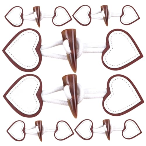 DOITOOL 6Paare Leder Mantelknöpfe Dekorative Knebelverschlüsse im Hornimitat Design für Jacken und Mäntel Vielseitig Einsetzbar für Kleidung und DIY Projekte von DOITOOL