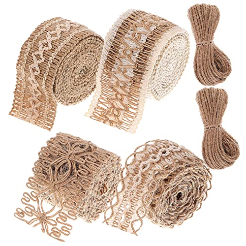 DOITOOL 6Rollen Vintage Spitzenband Spitzenband Sackleinen Für DIY Bastelprojekte Geschenkverpackungen Und Hochzeitsdekoration Vielseitig Einsetzbar Für Partys von DOITOOL