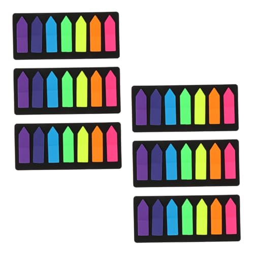 DOITOOL 6Sätze Farbenfrohe Klebstoffmemo Pads Selbstklebende Haftnotizen für Schule und Büro Beschreibbare Abziehbilder Leuchtenden Praktisch und Langlebig von DOITOOL
