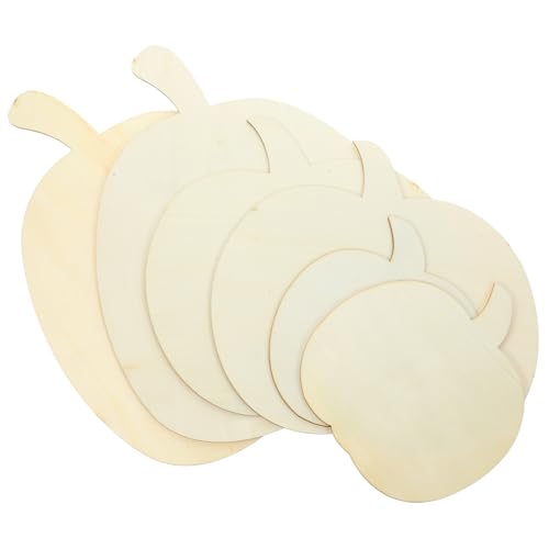 DOITOOL 6Stücke DIY Kürbis Holzausschnitte für Herbst und Thanksgiving Dekoration Blanko Holzanhänger Natürlichem Holz für Kreative Bastelprojekte und Kinderaktivitäten von DOITOOL