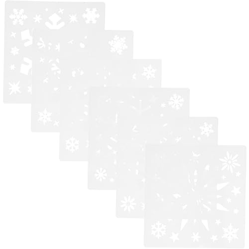 DOITOOL 6Stücke Schneeflocken Schablonen Wiederverwendbare Malvorlagen für Kreative Kunstprojekte für DIY Bastelarbeiten Scrapbooking und Dekoration von DOITOOL