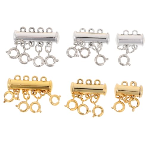 DOITOOL 6Stücke Teiliges Magnetverschluss für DIY Schmuck Mehrreihen Magnetverschlüsse Silber für Armbänder und Starke Haltekraft Einfach von DOITOOL