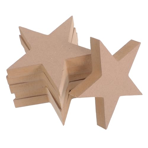 DOITOOL 6Stücke Unlackierte Holzsterne Blanko DIY Bastelmaterial für Kreative Dekorationen für Weihnachtsbaum Hochzeiten und Partys Langlebig und Sicher von DOITOOL