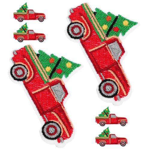 DOITOOL 6Stücke Weihnachtsbaum Applikationen Dekorative Bügelflicken für DIY Stickerei Aufnäher für Kleidung und Rucksack für Bastelprojekte und Reparaturen von DOITOOL