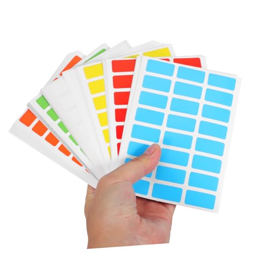 DOITOOL 6er-packungen Bunte Aufkleberetiketten Vinyl Pakete Klebstoff Adressetiketten Kita-etiketten Farbige Aufkleber Sortiert Neon-etiketten Etiketten Aufkleber Grün Danke Farben Groß von DOITOOL