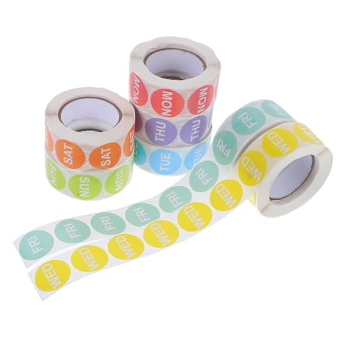 DOITOOL 7 Rollen Datumsmarkierungsaufkleber Punktaufkleber Etiketten Tagebuch Tagesplaner Aufkleber Zahlen Kalenderaufkleber Organizer Wiederverwendbare Aufkleber Tags von DOITOOL