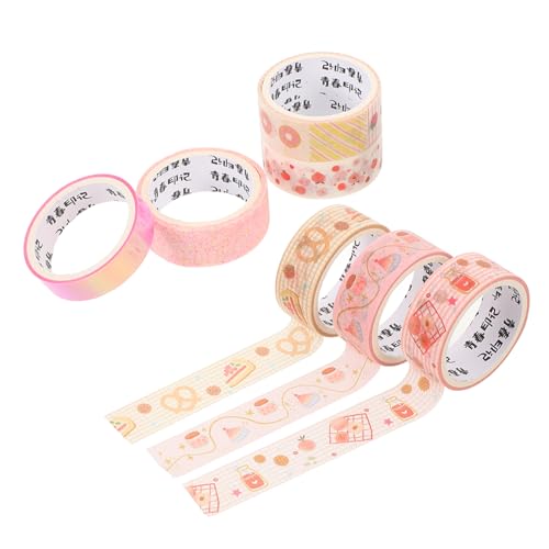 DOITOOL 7 Rollen Goldpulver farbiges Klebeband Basteln Scrapbooking Tape Bandfarbe ästhetisch Verpackung Klebeband für Scrapbooking Washi-Tape-Aufkleber einfache Washi-Tapes Flüsterpapier von DOITOOL