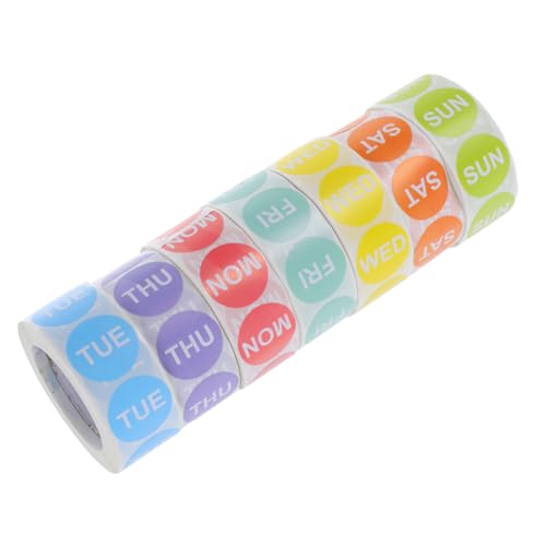 DOITOOL 7 Rollen Wochentags Aufkleber Selbstklebend Farbige Tagesetiketten Montag bis Für Lebensmittel Verpackungen und Organisation DOITOOL 7 Rollen Wochentags Aufkleber Selbstklebend Farbige Tagesetiketten Montag bis Für Lebensmittel Verpackungen und Organisation von DOITOOL