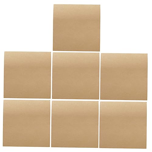 DOITOOL 7 Stück Kraftpapier Haftnotizen Set Teilig Selbstklebend für Schule und Büro Kreative Quadratische Notizen Cowhide für Erinnerungen und Notizen von DOITOOL
