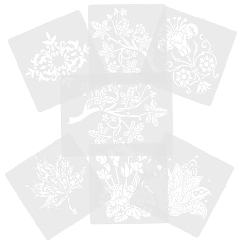 DOITOOL 7 Stück Teiliges Dekorative Pflanzen Schablonen Diy Malvorlagen für Tagebuch Grußkarten Scrapbooking Wiederverwendbare Schablonen für Projekte von DOITOOL