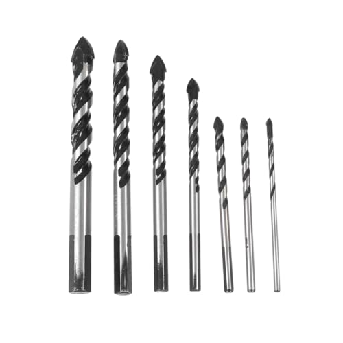 DOITOOL 7 Stück Teiliges Keramik Fliesen Bohrersatz Dreieckiger Glasbohrer Set für Glas Spiegel Keramik mit Verstärktem Kopf Langlebig und Passend für Hand Tischbohrmaschinen von DOITOOL