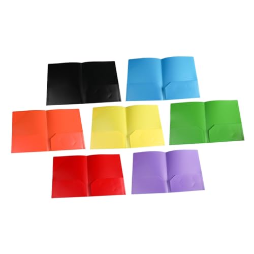 DOITOOL 7 Stück Teiliges PP Ordner mit Farbige Dokumentenmappe für Büro Schule Langlebige und Elegante Binder Fächermappe mit Visitenkartenfach für Projektorganisation von DOITOOL