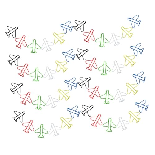 DOITOOL 70 Stück Farbiger Flugzeugpapierclip Farbe Clips Schlüssel Büroklammern in verschiedenen Größen Hobelstift Kleine Papierklammern süße Büroklammern Kunststoffbeschichtete Leitung von DOITOOL