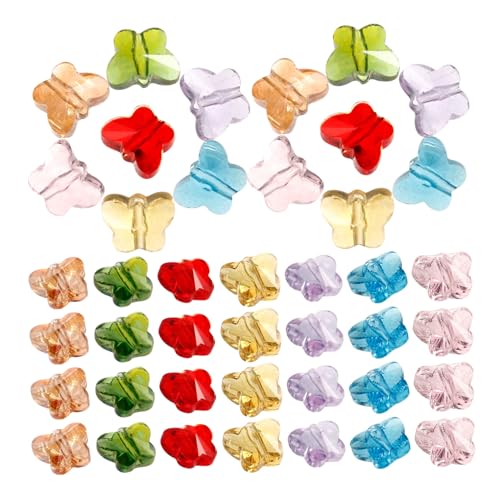 DOITOOL 70 Stück Materialien Für Diy-anhänger Charme Schmetterling Reiz Pastell Winzig Bunt Girly Runden Klein Armbänder Perlen Für Flügel Schnell Herstellung Gewebtes Perlenmaterial Glas von DOITOOL