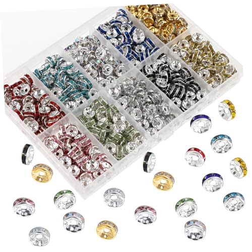 DOITOOL 700 Stück Bunte Flache Rondelle Strass Abstandsperlen Leichte Lose Schmuckperlen für DIY Armbänder Halsketten Vielseitige Farbige Strassrondelle Perlen zum Basteln und Dekorieren DOITOOL 700 Stück Bunte Flache Rondelle Strass Abstandsperlen Leichte Lose Schmuckperlen für DIY Armbänder Halsketten Vielseitige Farbige Strassrondelle Perlen zum Basteln und Dekorieren von DOITOOL