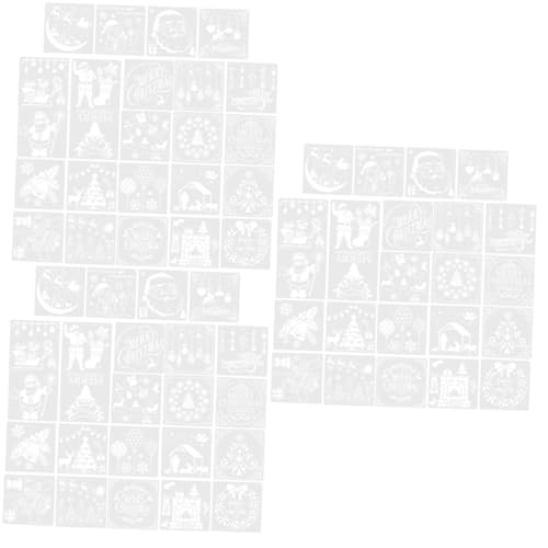 DOITOOL 72 Blatt Weihnachts Schablonen Teilig Wiederverwendbare Malvorlagen für Zeichnen und Basteln DIY Scrapbooking Vorlagen mit Festlichen Motiven Geeignet für Marker Bleistift Stifte von DOITOOL