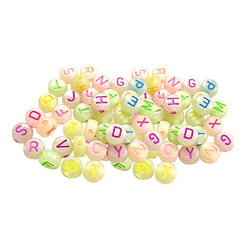 DOITOOL 720 Stück Leuchtende Buchstabenperlen Runde DIY Bastelperlen für Armbänder Schmuck und Kreative Projekte Packung für Bastelarbeiten und von DOITOOL
