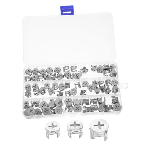 DOITOOL 75 Stück Möbelverbinder Möbelnocken Hardware Kleiderschrank Verbindungsstück Beschläge Möbelmutter Verbindungsstück Möbelbeschläge Zubehör Zinklegierung Silber von DOITOOL