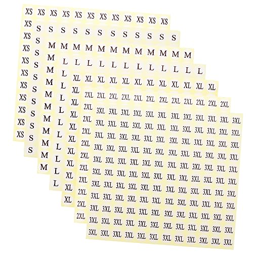 DOITOOL 7Packs Pack Runde Kleidung Größenetiketten Selbstklebende Etiketten für Xs S Xl Xxl Xxxl Praktische Größenlabel Aufkleber zur Effektiven Kleidersortierung von DOITOOL