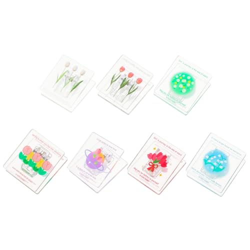 DOITOOL 7Stücke Teiliges Blumenmuster Büroklammern Multifunktionale Acrylklammern für Schule und Büro zur Organisation von Notizen und Dekoration von DOITOOL