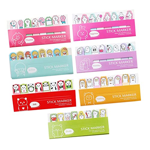 DOITOOL 7Stücke Teiliges Klebrige Notizzettel im Cartoon Design Lustige Haftnotizen Beschriften und Markieren Post Memo Tabs für Notizen und Erinnerungen von DOITOOL