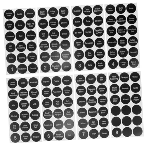 DOITOOL 8 Blatt Runde Gewürzaufkleber Selbstklebend Küchen Etiketten für Gewürzgläser Vorratsdosen Marmeladengläser Organisator Klebeetiketten zum Beschriften DOITOOL 8 Blatt Runde Gewürzaufkleber Selbstklebend Küchen Etiketten für Gewürzgläser Vorratsdosen Marmeladengläser Organisator Klebeetiketten zum Beschriften von DOITOOL