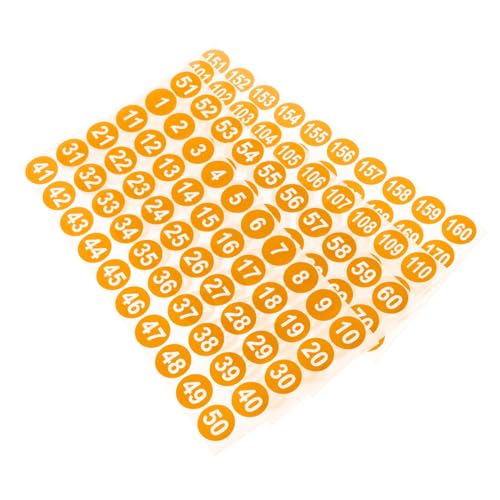 DOITOOL 8 Blatt Selbstklebende Nummernaufkleber Runde für Klassifizierung und Organisation für Türen Schränke Lager und Verpackungen Orange von DOITOOL