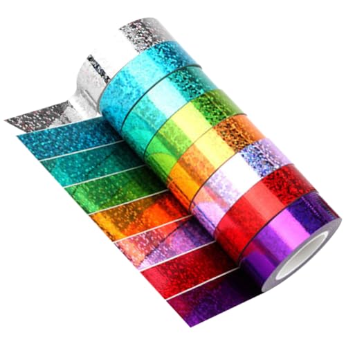 DOITOOL 8 Rollen Teiliges Kreative Hochklebende Bunte DIY Klebebänder für Geschenkverpackung und Bastelarbeiten Multifunktionale Glänzende Washi Tapes für Scrapbooking Dekoration und DOITOOL 8 Rollen Teiliges Kreative Hochklebende Bunte DIY Klebebänder für Geschenkverpackung und Bastelarbeiten Multifunktionale Glänzende Washi Tapes für Scrapbooking Dekoration und von DOITOOL