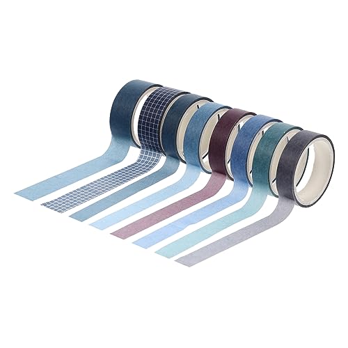 DOITOOL 8 Rollen Washi Tape Dekorative Klebebänder Purpurblau für Scrapbooking DIY Projekte Geschenkverpackung und Journaling Vielseitige Einfache Designmuster für Anwendungen von DOITOOL
