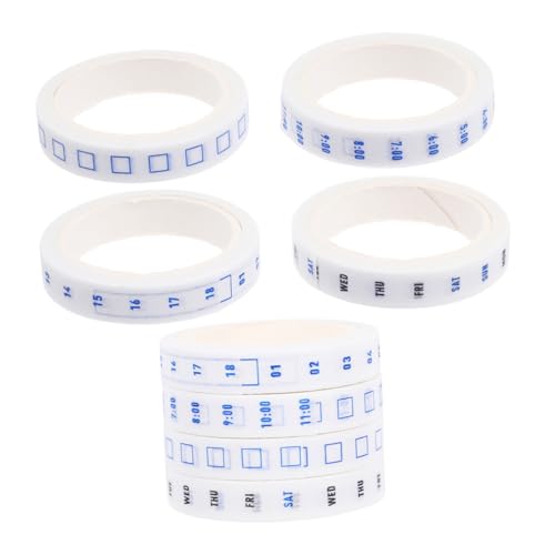 DOITOOL 8 Rollen Washi Tape Zeitmanagement Papierklebeband mit Wochentagen und Daten Dekoratives Planer Klebeband für Journaling Scrapbooking Organizer und Diy Projekte von DOITOOL