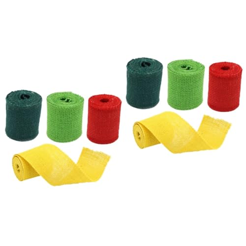 DOITOOL 8 Rollen Weihnachten dekorierte Sackleinenrollen Schleife Band für Handwerk Hochzeit Grün farbig Dekoration weihnachtsverpackungsband Hessisches Band Juteband Bastelband aus Spitze DOITOOL 8 Rollen Weihnachten dekorierte Sackleinenrollen Schleife Band für Handwerk Hochzeit Grün farbig Dekoration weihnachtsverpackungsband Hessisches Band Juteband Bastelband aus Spitze von DOITOOL